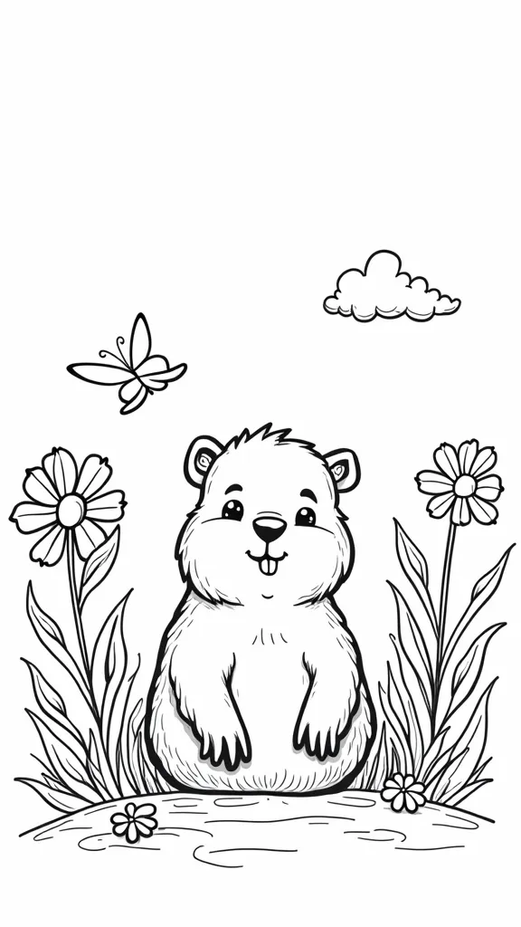 groundhog coloring page free